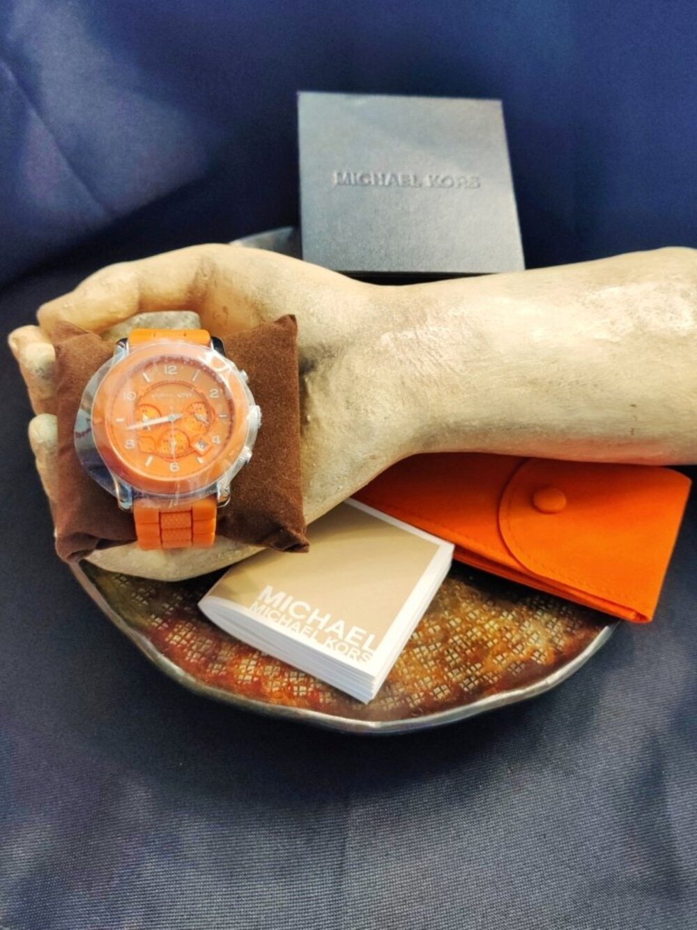 Michael Kors Women's Stainless Steel Chronograph Sports Watch in Orange, EUC